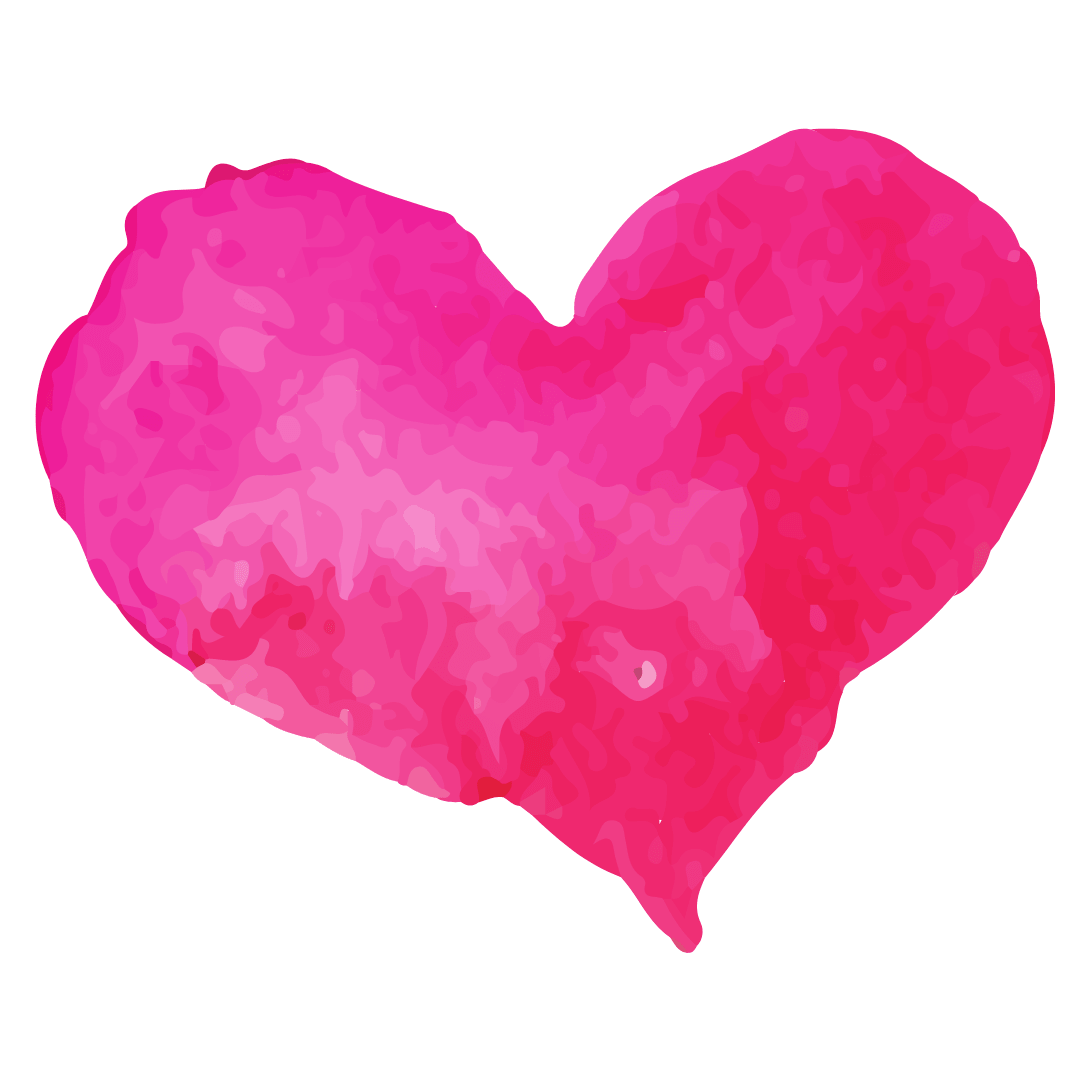 water painting of a heart using the color pink and red