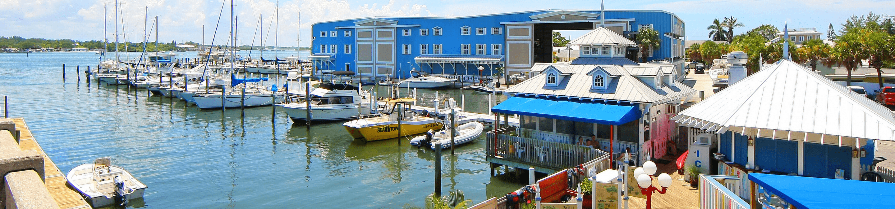 Marina on Anna Maria Island, Boats and buildings.