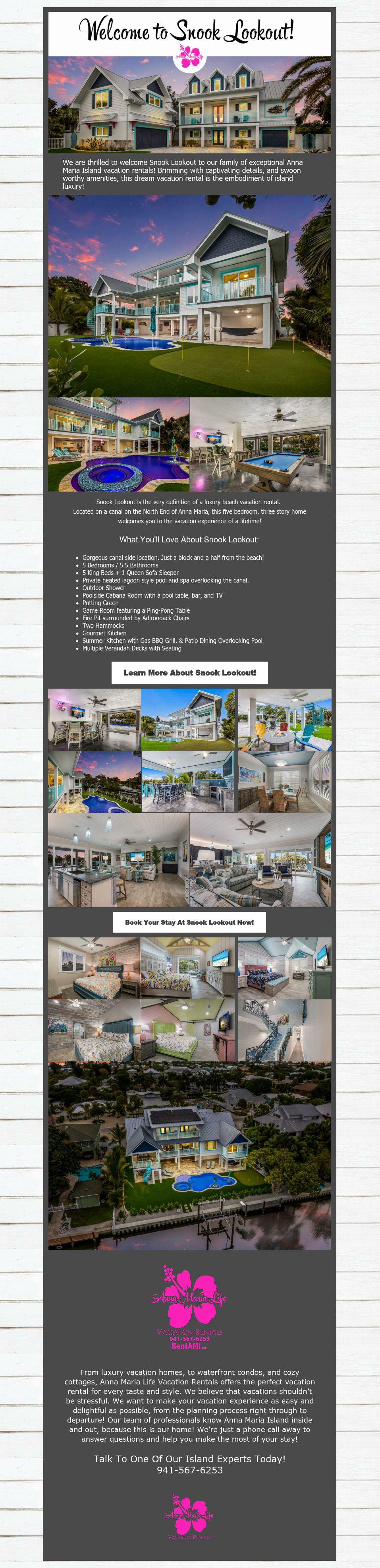 Welcome to Snook Lookout By Anna Maria Life Vacation Rentals