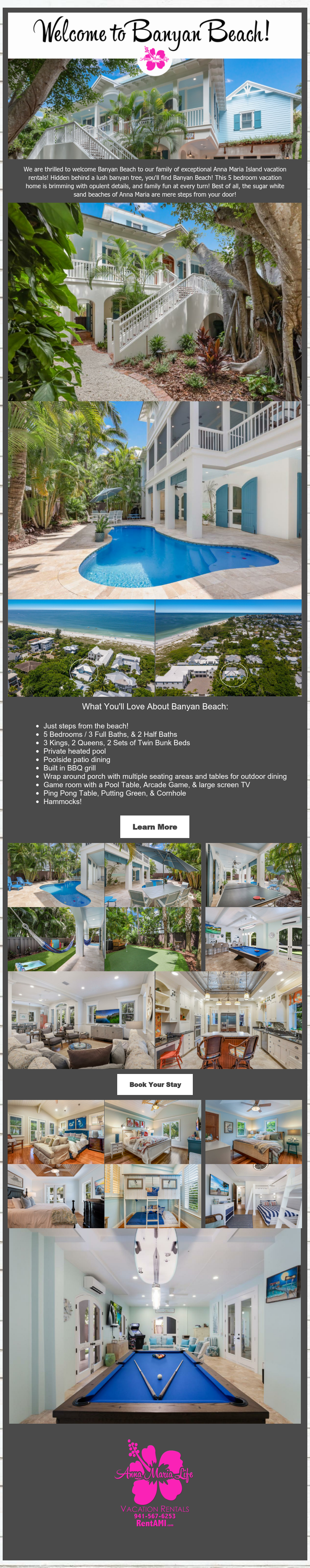 Photos and Description of Banyan Beach, a vacation rental by Anna Maria Life Vacation Rentals