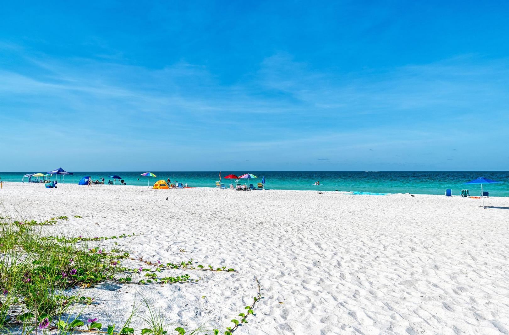 View of Manatee Public Beach from one of our rental properties.