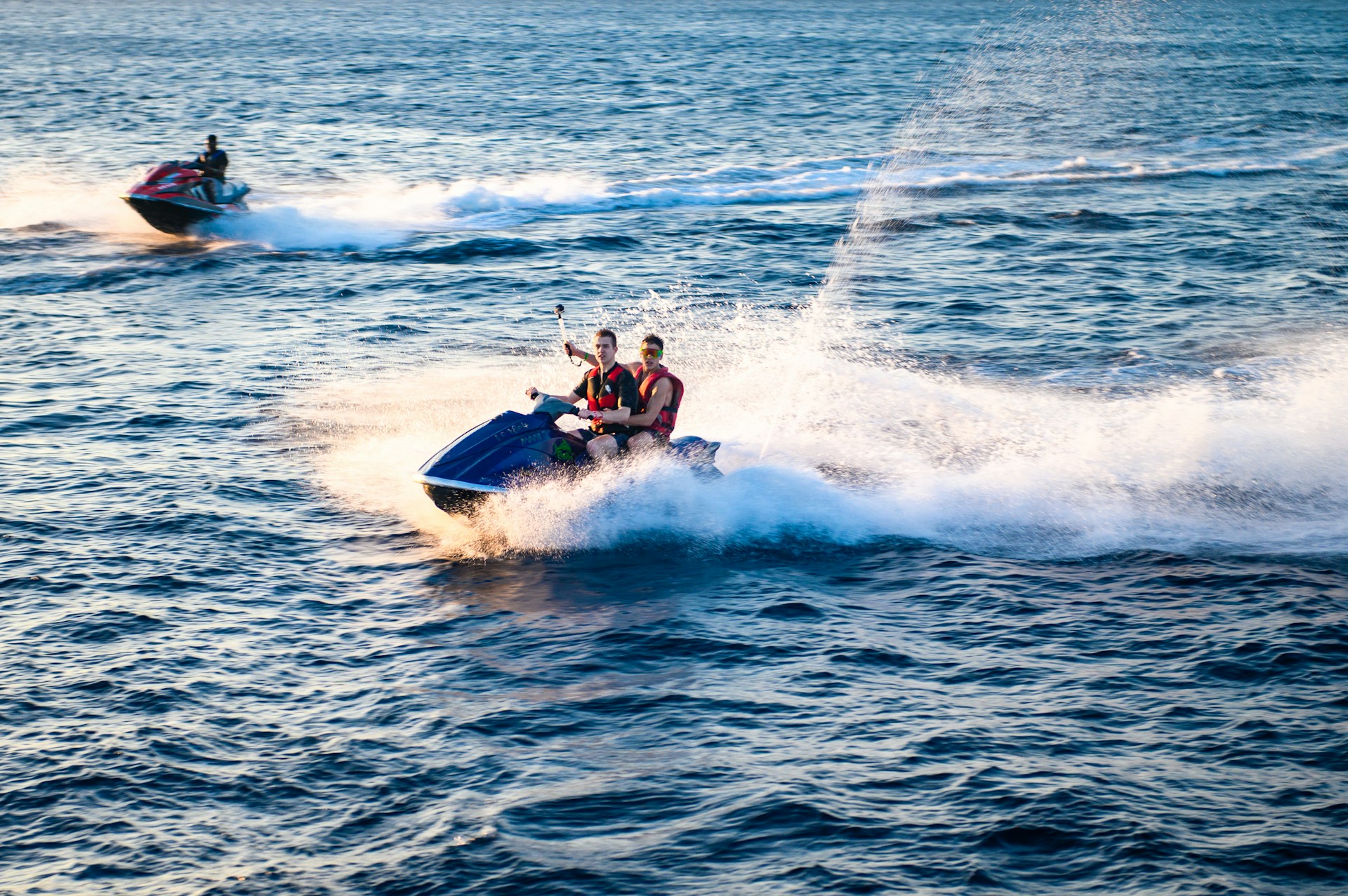 People on a jetski in the ocean
