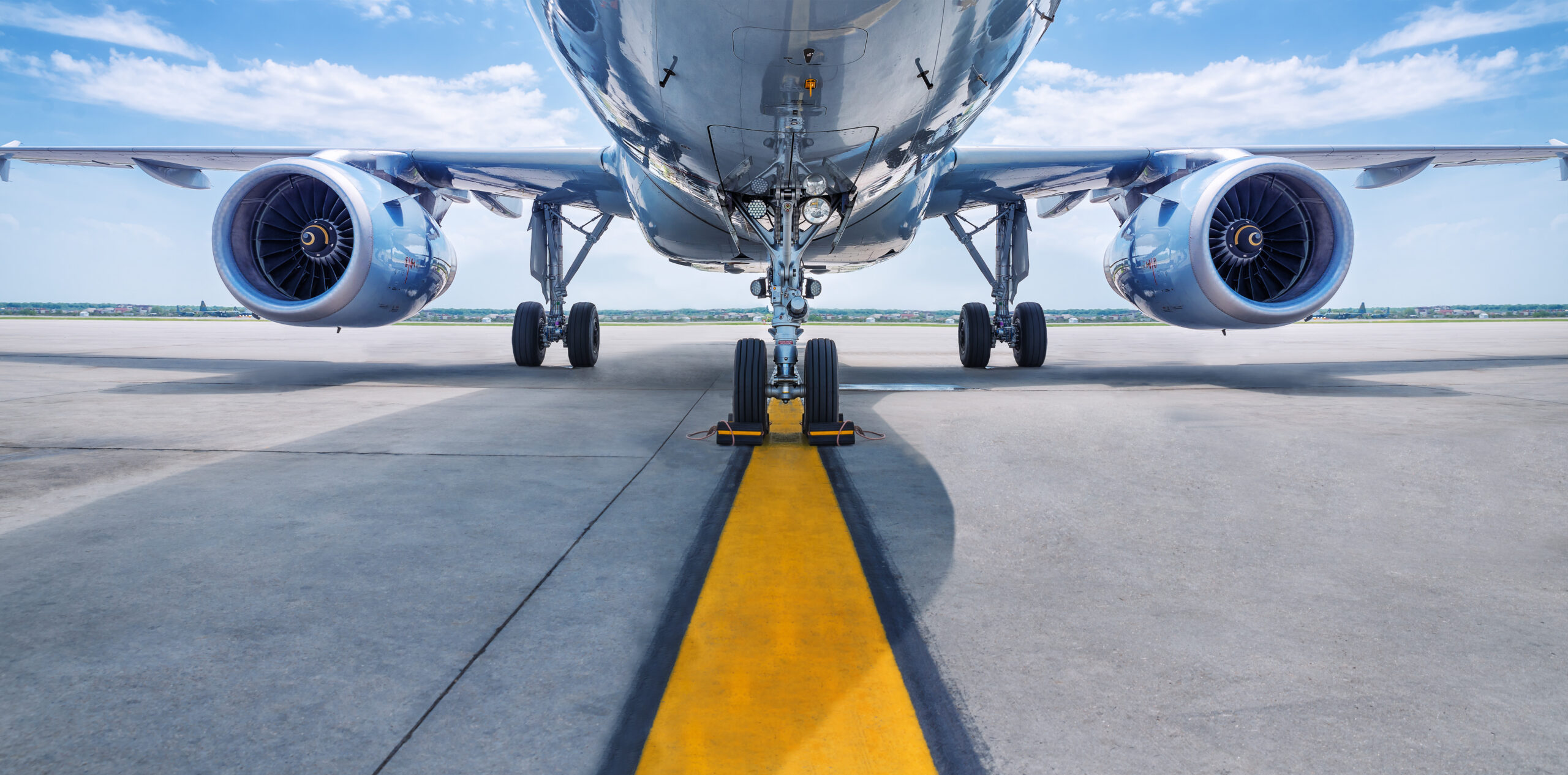 Airplane parked on runway